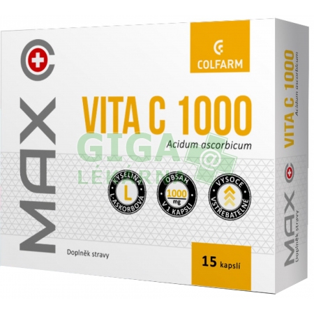 Colfarm MAX Vita C 1000mg 15 Kapslí - GigaLekáreň.sk